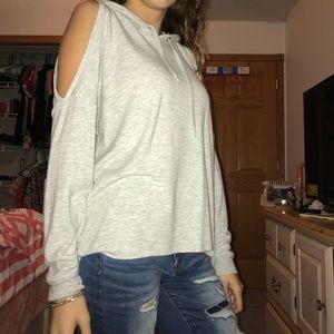 Off the shoulder hoodie